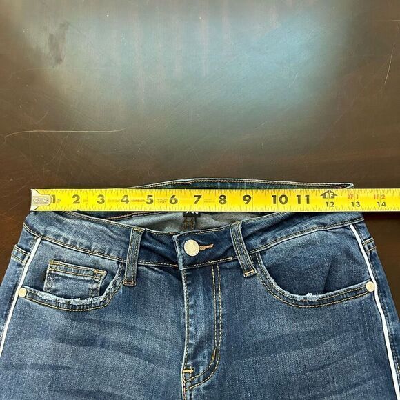 Judy Blue Mid Rise Skinny Fit Size 7/28 JB84165 Med Blue Pin Stripe Jeans - Picture 10 of 15